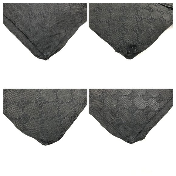 552228F V Gucci Clutch Bag Waist GG Black Canvas - Picture 10 of 11